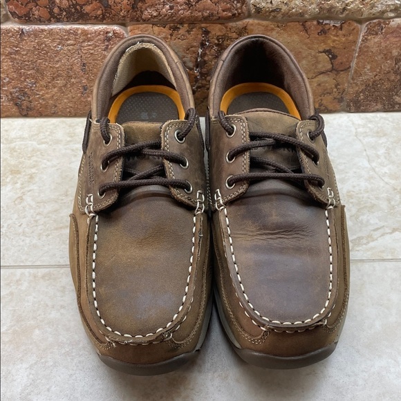Rockport Works Shoes Size 9 M Brown Leather Moc Toe Slip Resistant Lace Up main image 5